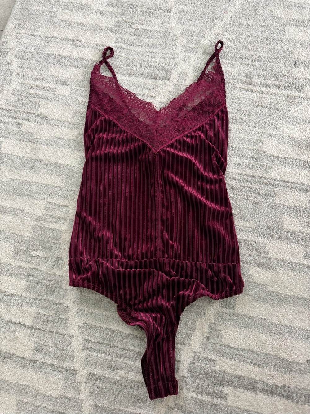 Vici Ribbed Velvet Open Back Bodysuit